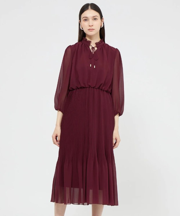 EPOCA ドライジョーゼット プリーツドレス
