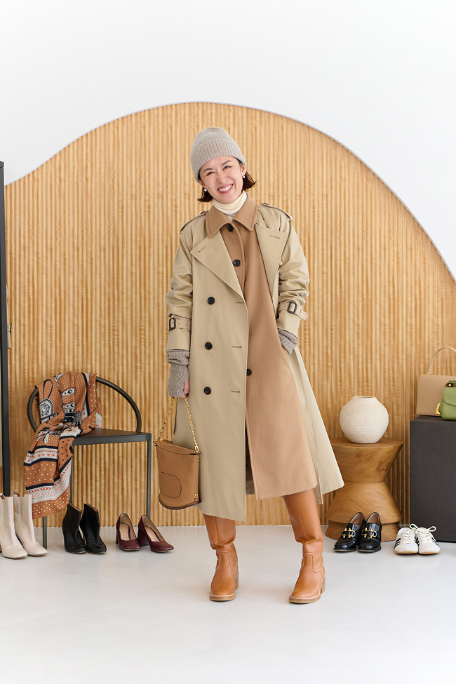 AILE par IENA✨シルク100 ミックスツイードロングガウンコート F ⼤草直⼦のBEST COAT STYLE 20 feat.SANYOCOAT|SANYOCOAT