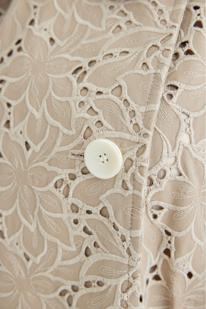 エンブロイダリーコート生地画像