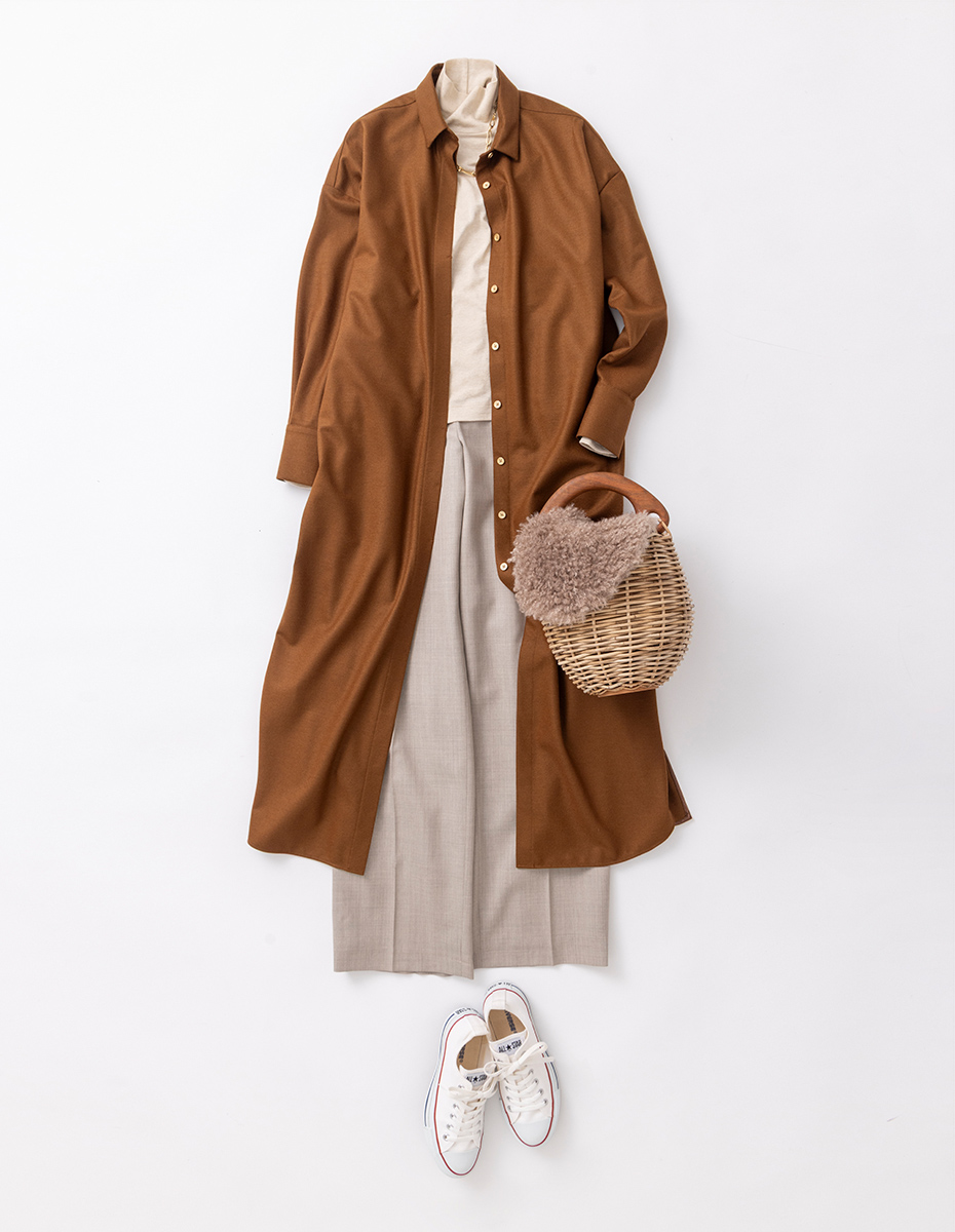 イージーワイドパンツを使ったコーディネート