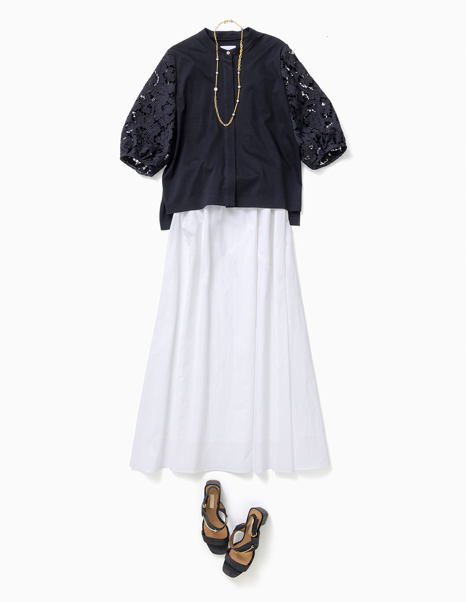 【DRESOPHY】シルキースムースブラウス Styling