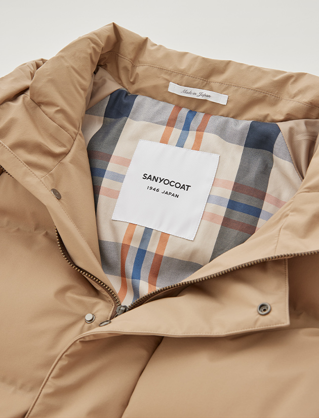 裏地の生地「三陽格子」のアップ画像