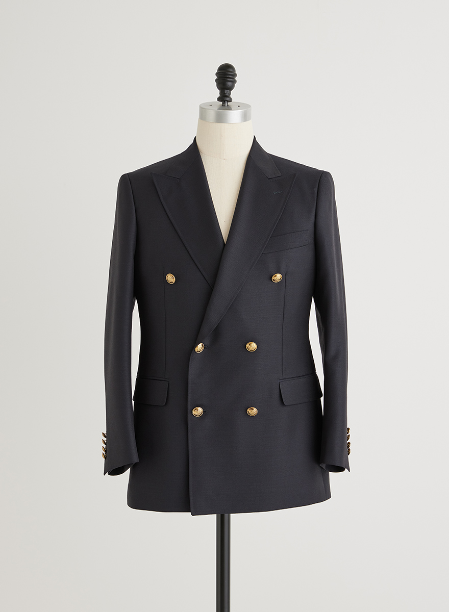 モヘヤブレンドダブルブレザーの着用イメージ